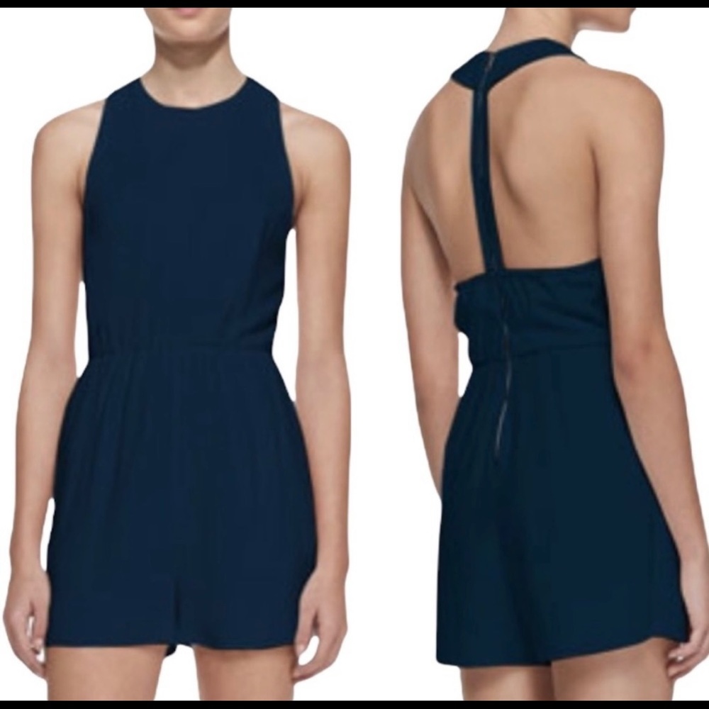Alice + Olivia Blue Air By Halter Top Romper Sz 2